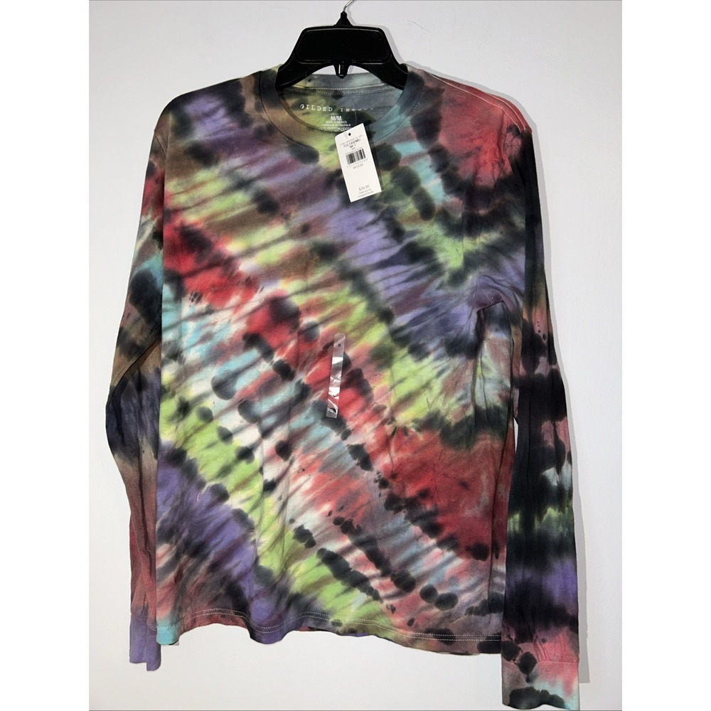 Gilded Intent Tie‎ Dye Long Sleeve Top M  Buckle 100% Cotton New  Y2K Grunge